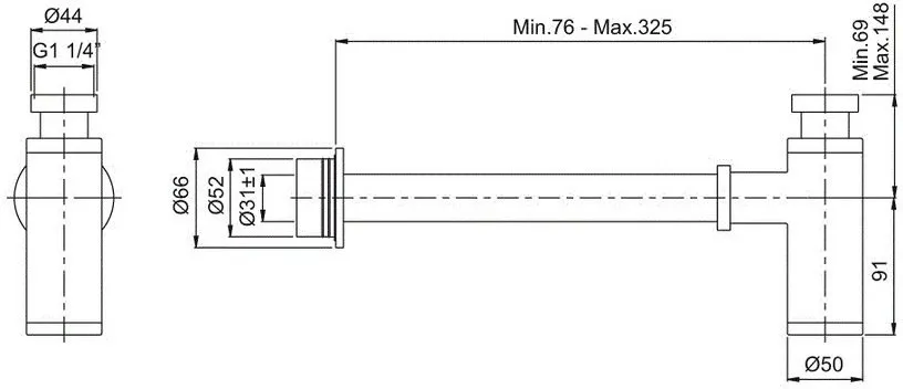 A45123 Sifon Сифон для раковины (металлический) VitrA