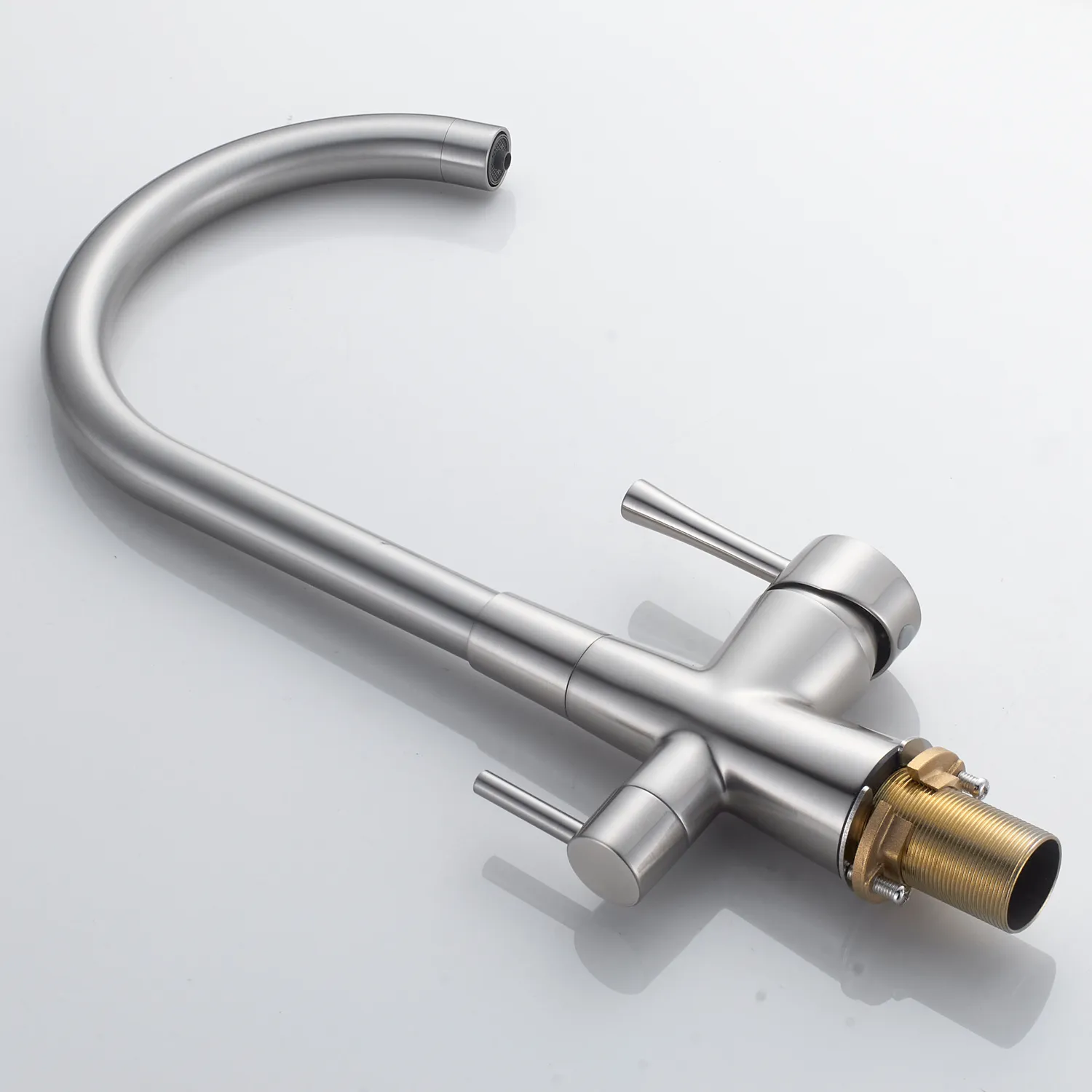 Смеситель для кухни с подключением фильтра Shevanik S428L, сатин