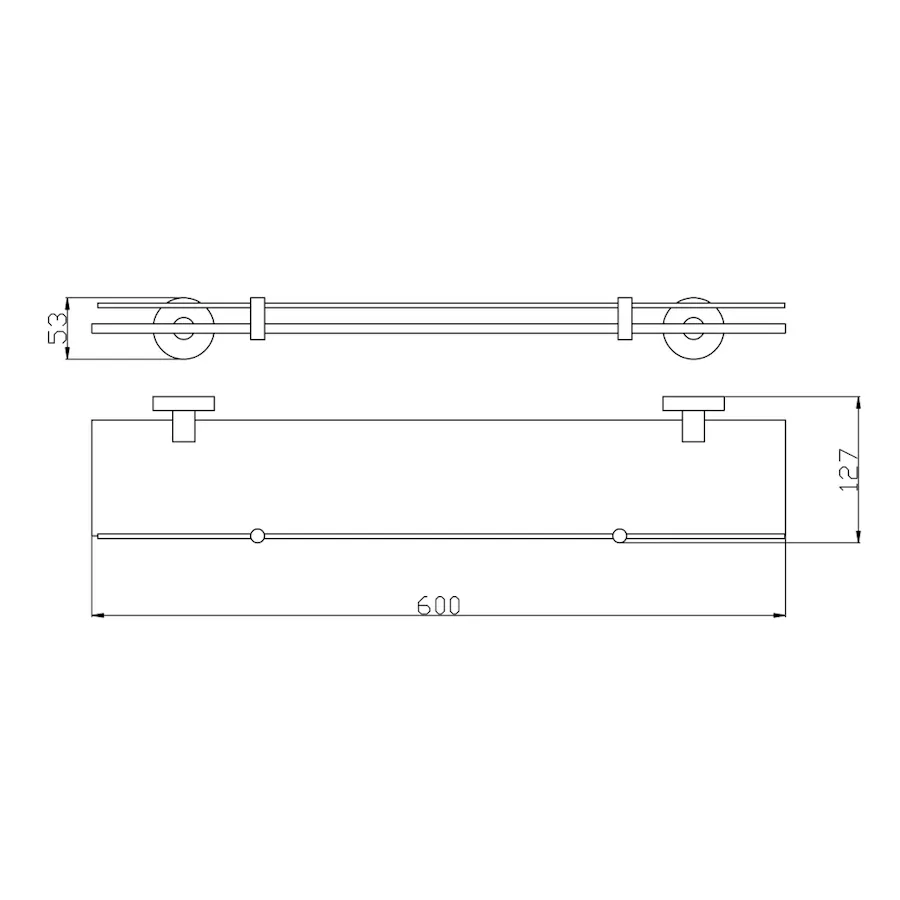 Полка стеклянная Rav Slezak COLORADO COA0900/60ZK, золото брашированное