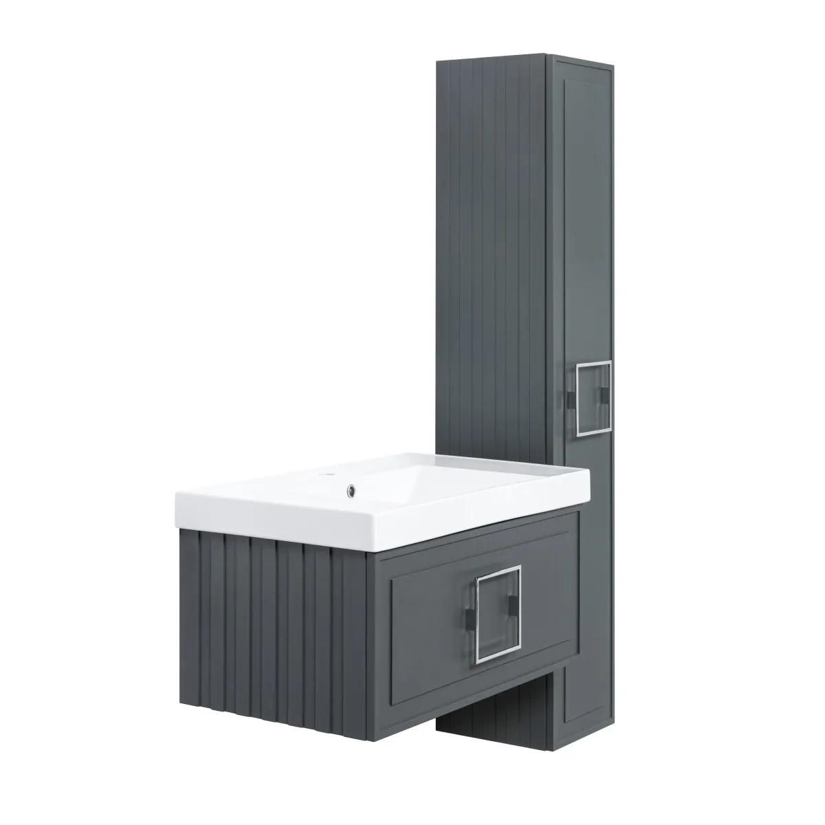 Тумба под раковину подвесная La Fenice Cubo FNC-01-CUB-G-80, серо-зеленая