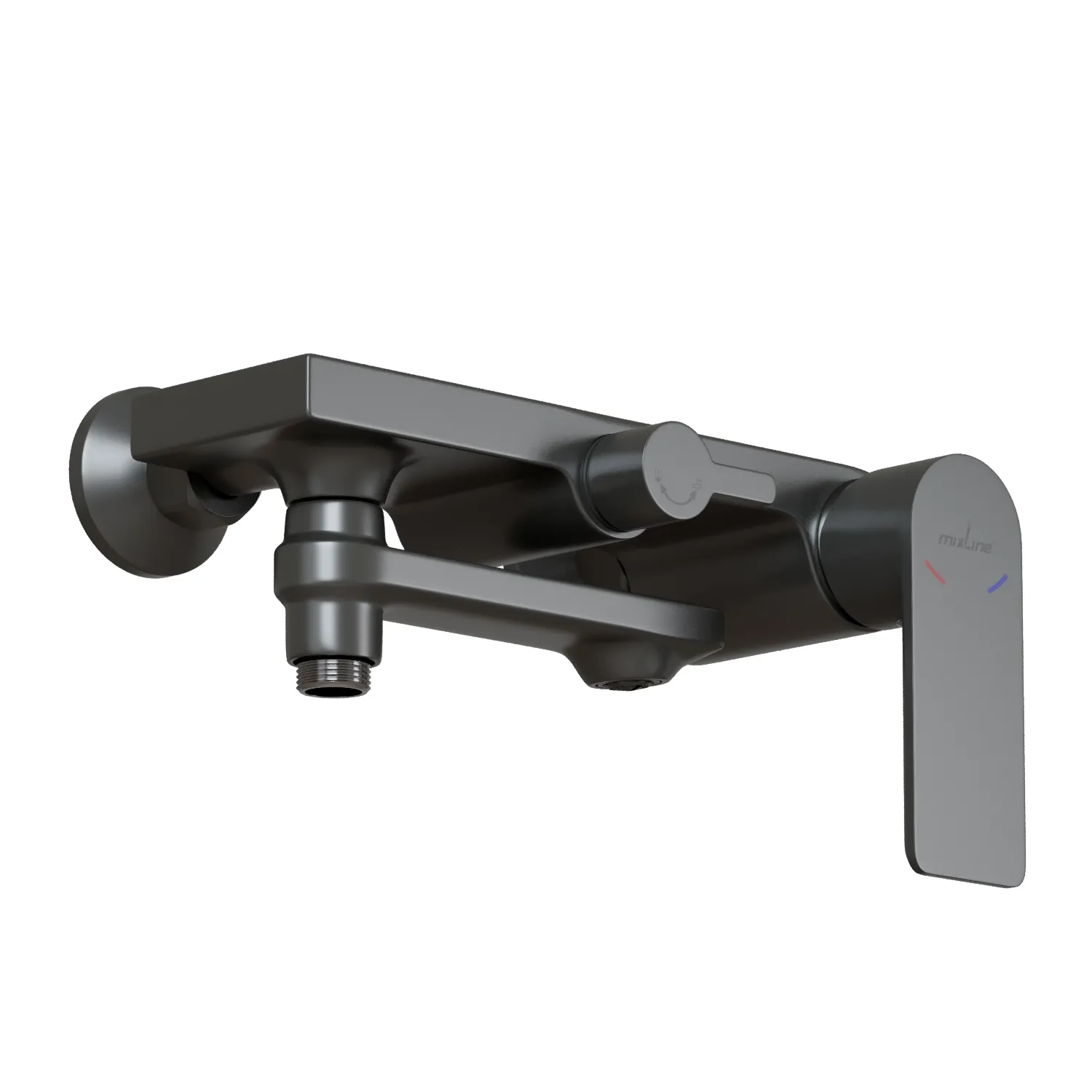 Душевая система 35к MIXLINE МЛ33-06Г(ML33-06GR) "Сити"излив лейка 3 поз. +лейка "Троп. душ" ГРАФИТ (556594)