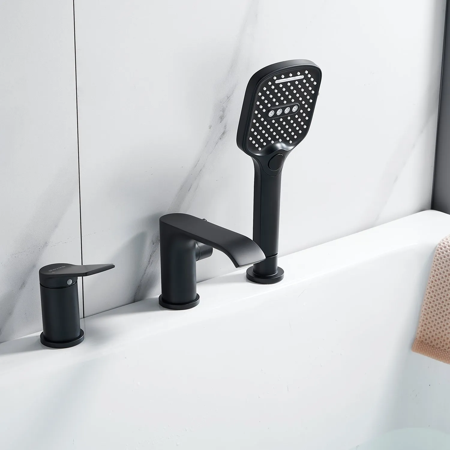 Смеситель на борт ванны Shevanik S4112H, черный