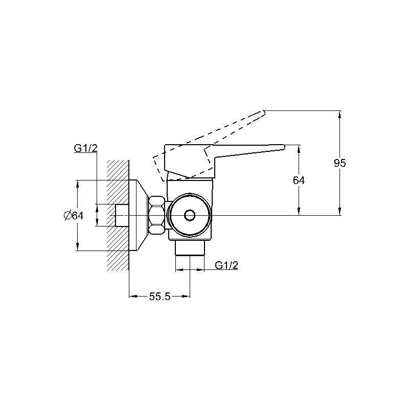Смеситель для душа G.Lauf NUD5-A045, хром