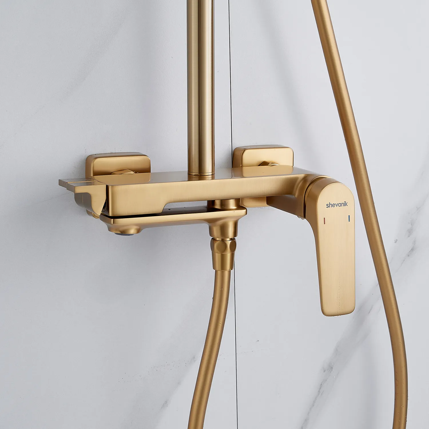 Душевая система Shevanik S4226G, золотой сатин