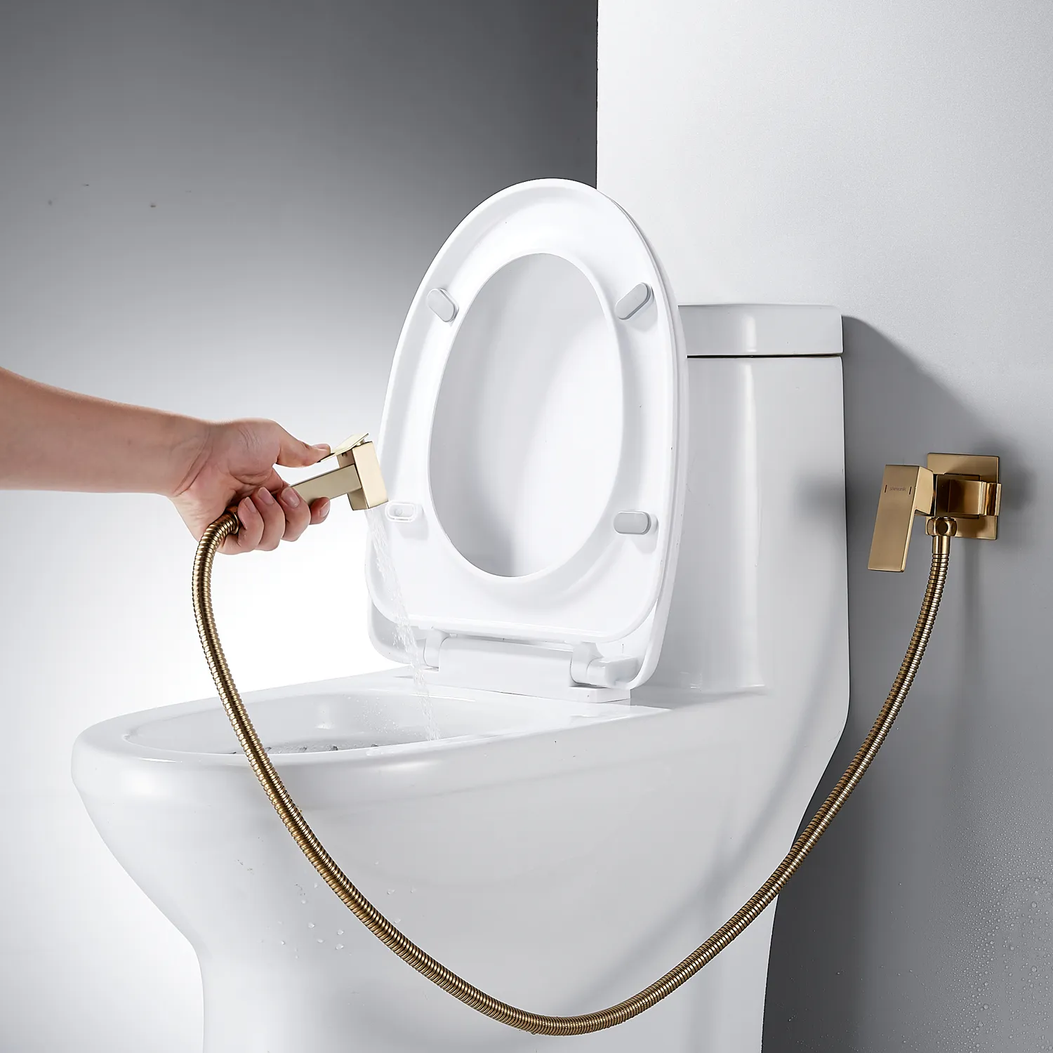 Гигиенический душ со смесителем Shevanik S127G, золотой сатин