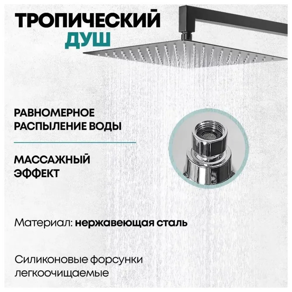 Душевая система встраиваемая Grocenberg GB5008BL, черный