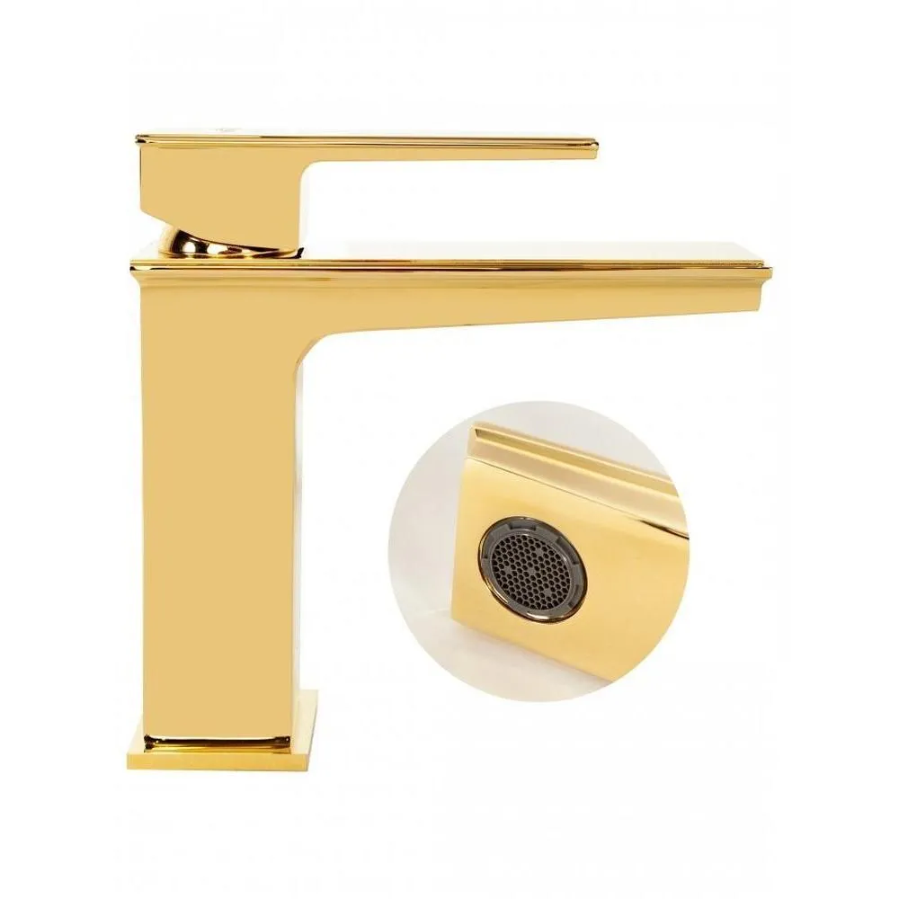 Смеситель для раковины Hansberge H1070GO, золото