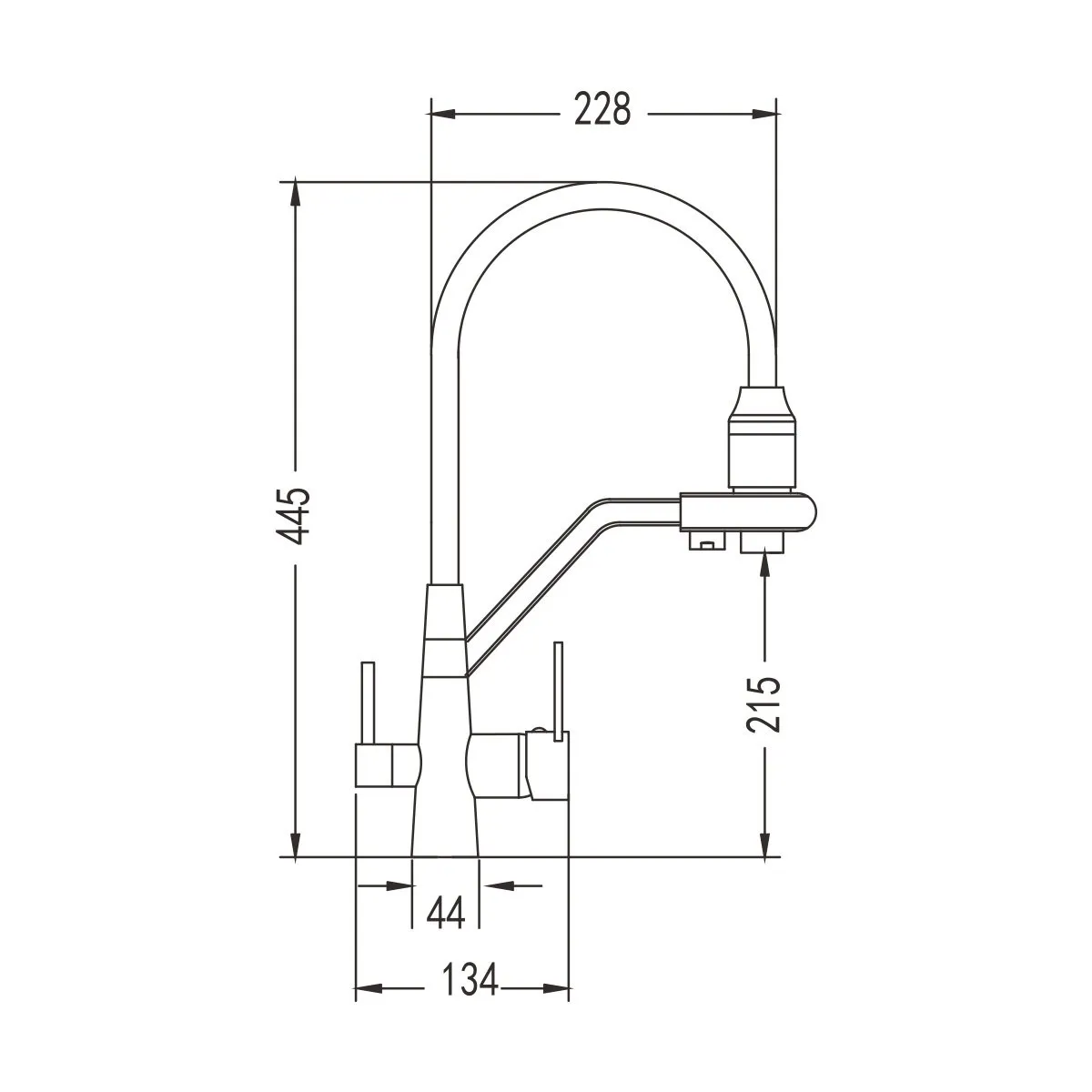 Смеситель для кухни с подключением фильтра воды Rose R558G, золотой сатин
