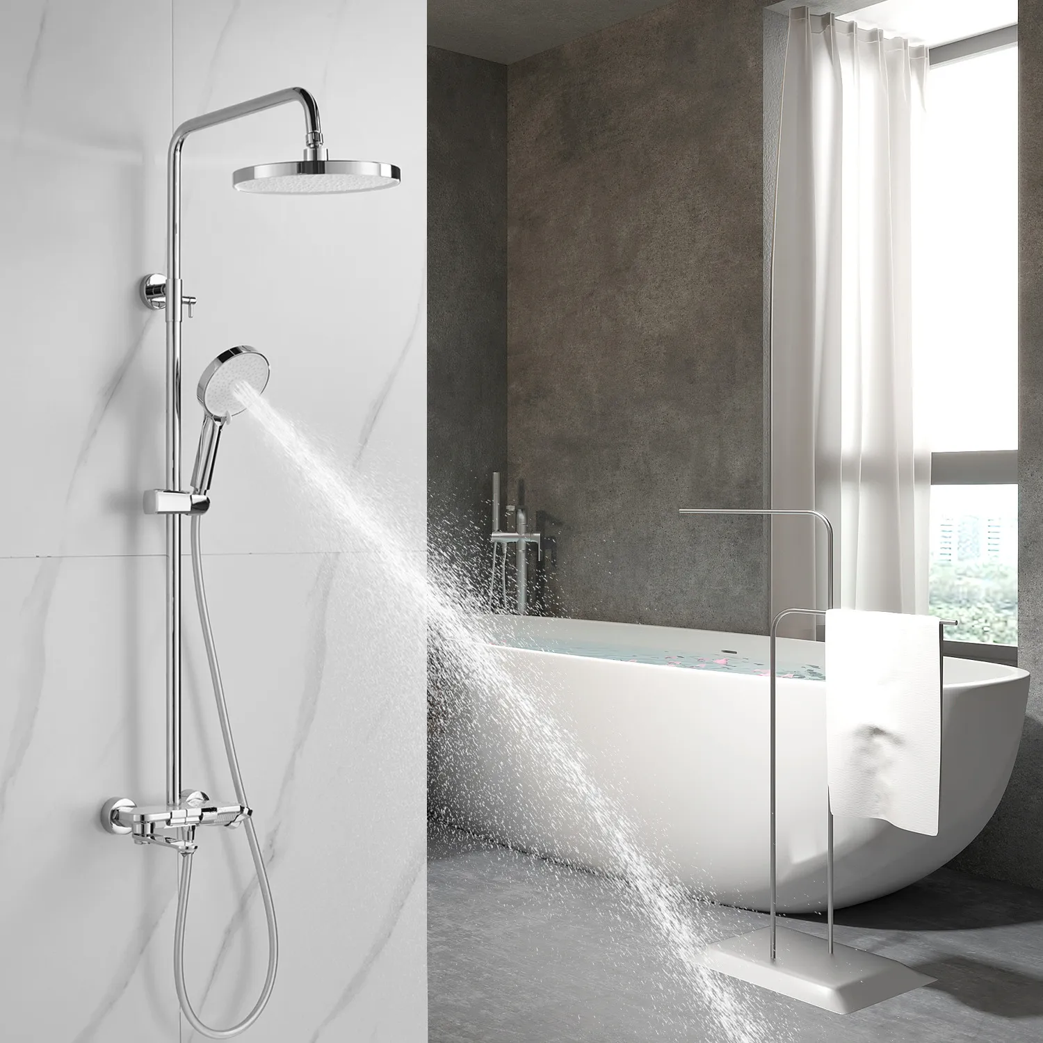 Душевая система Shevanik S4726, хром