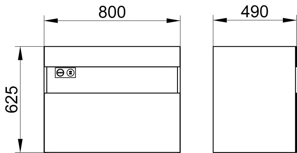 32862970100 STAGELINE Тумба под умывальник 800x625x490 mm,подсветка, розетка + USB/USB-C, 1 выдвижной ящик, сифон 1 1/4 x 32, Вулканит/Вулканит