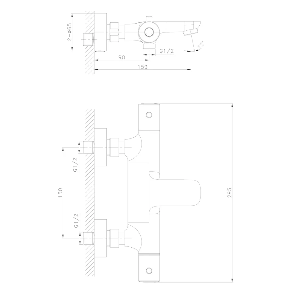 Смеситель для ванны термостатический Raiber RP-008, хром