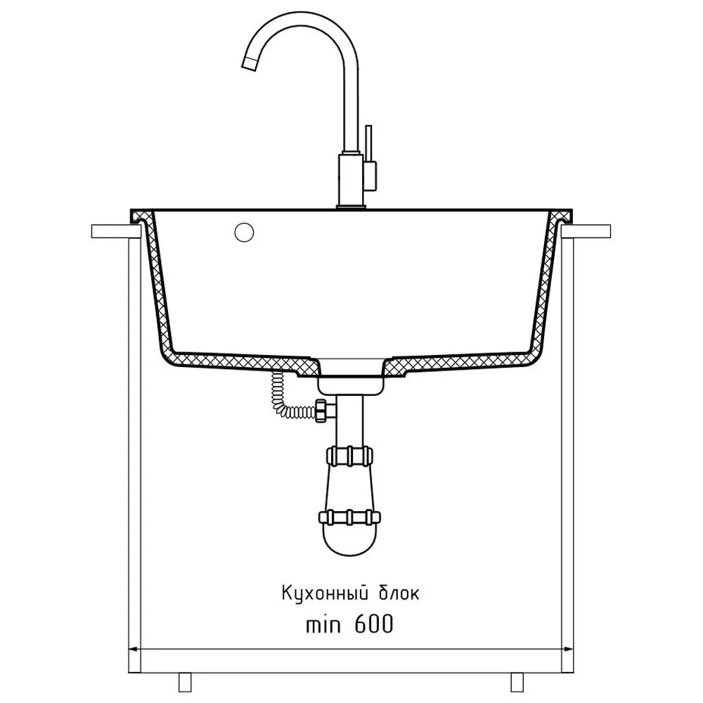Кухонная мойка GranFest URBAN 658, белый