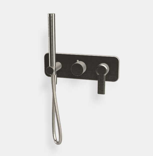 Смеситель для душа Fima Carlo Frattini Mast, на 2 потребителя, никель брашированный (F3149WX2SN)