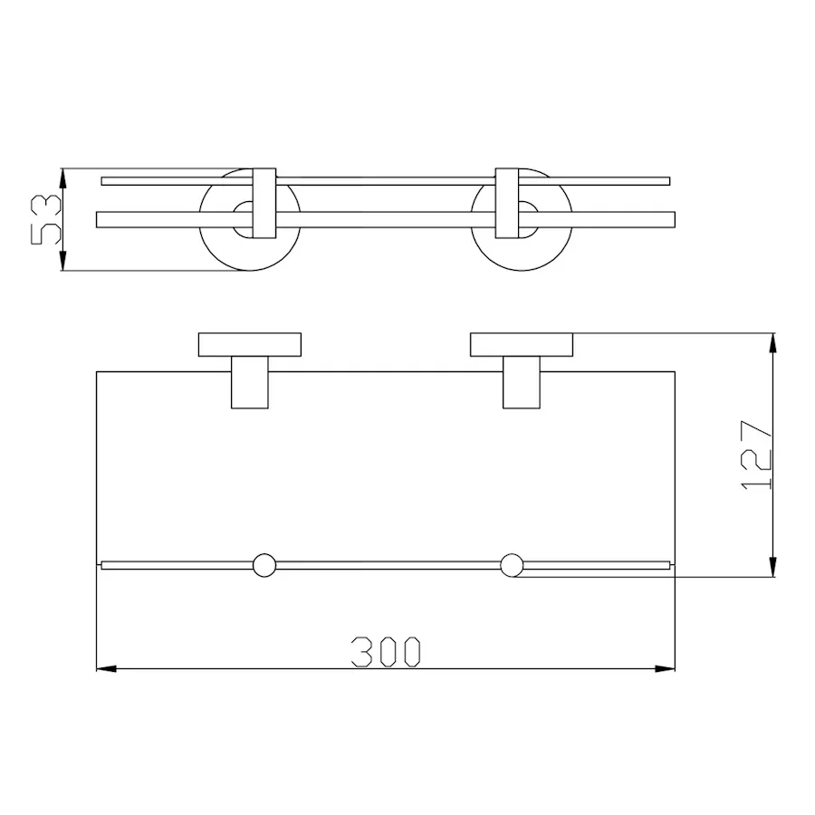Полка стеклянная Rav Slezak COLORADO COA0900/30ZK, золото брашированное