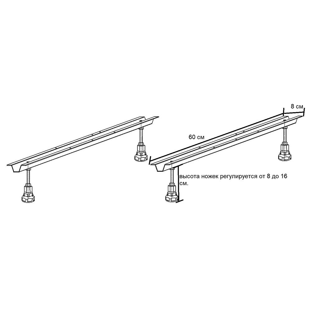 Опорная конструкция для прямоугольных ванн Aquatek KAR-0000047