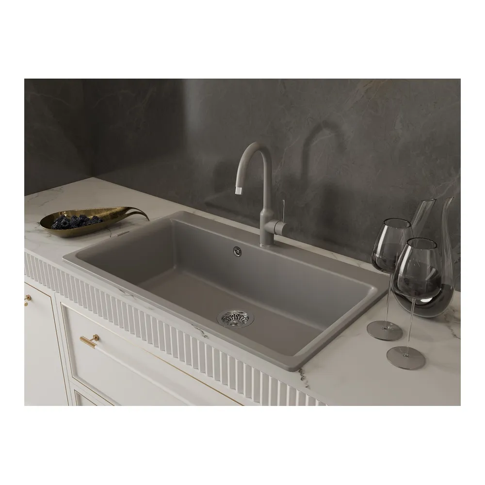 Кухонная мойка Rivelato AXEL Х-90, серый металлик