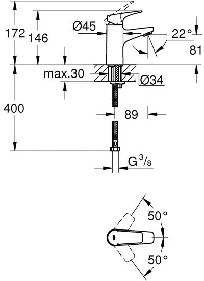 Смеситель для раковины GROHE BauFlow стандартный, хром (арт. 23752000)