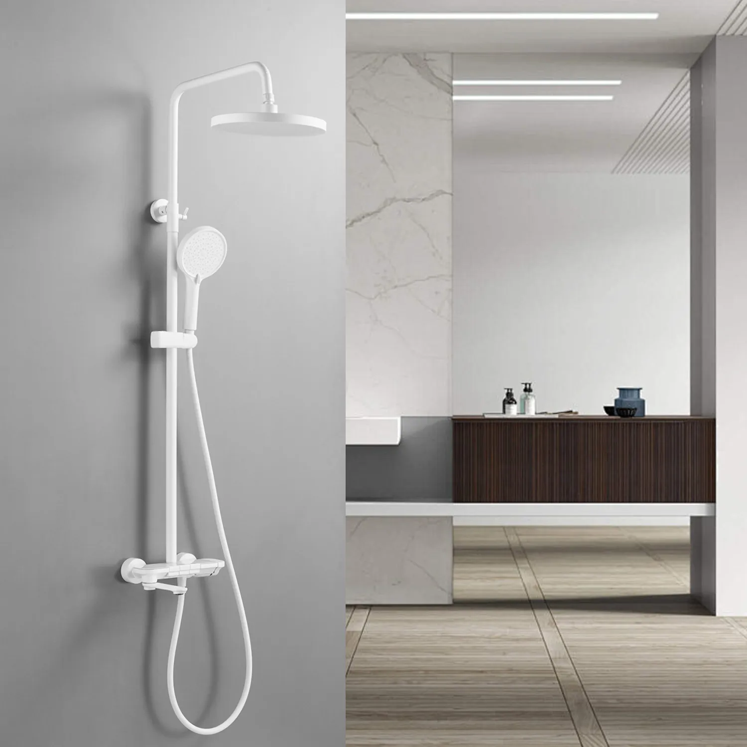 Душевая система Shevanik S4726C, белый