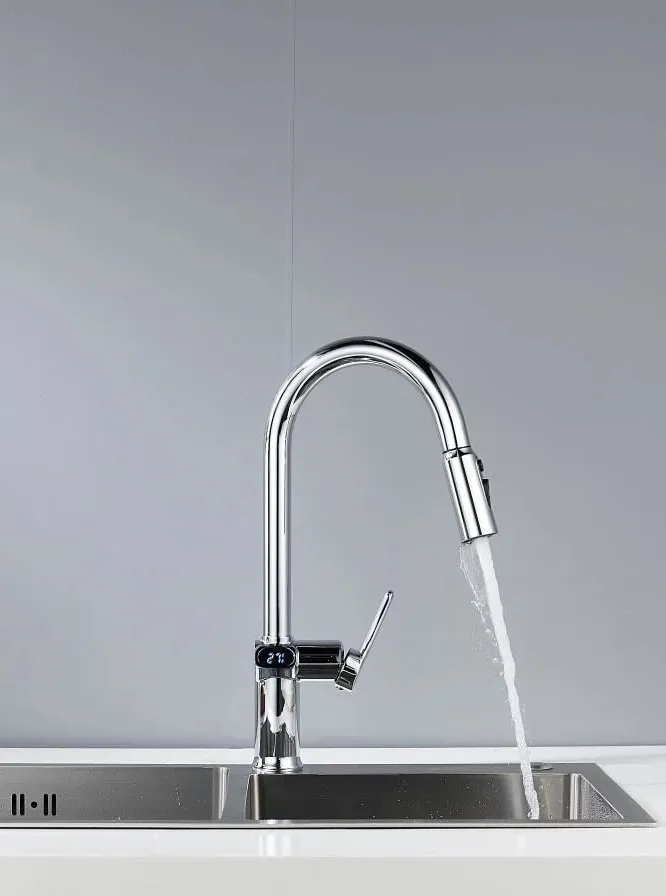 Смеситель для кухни с индикатором температуры Knotlor KN-100, хром