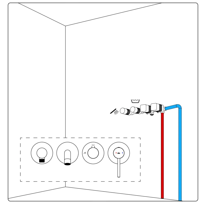 Смеситель встроенный для ванны с душем Timo Saona никель (2314/13YSM)