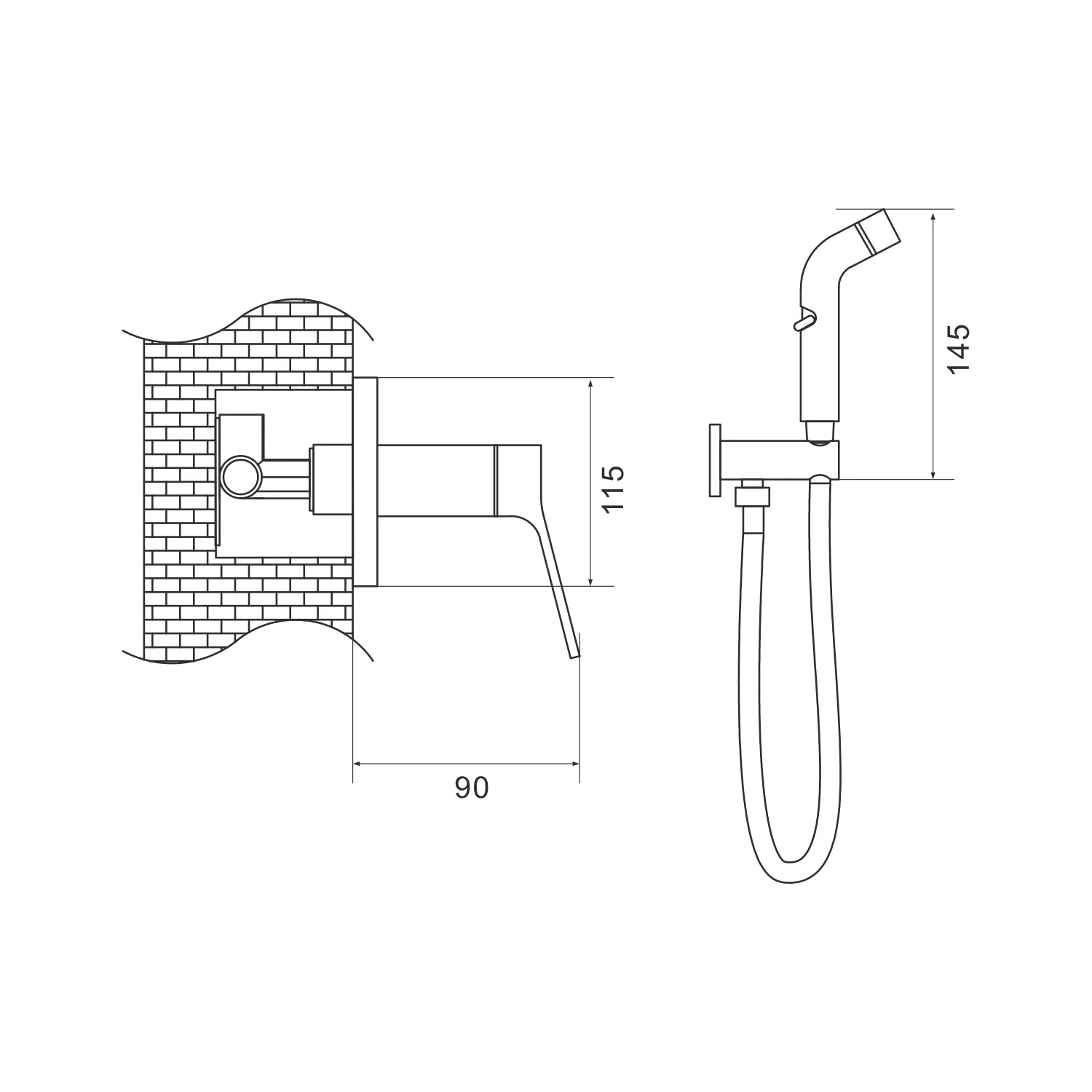 Гигиенический душ со смесителем Shevanik S4305C, белый
