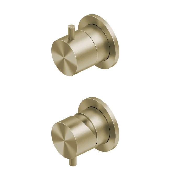 Смеситель для душа Quadro design Source, на 2 потребителя, золото светлое (12 47.00 OC)