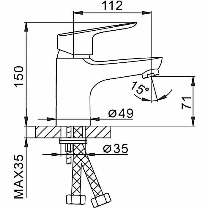 Смеситель для раковины Frap F10703-B, хром