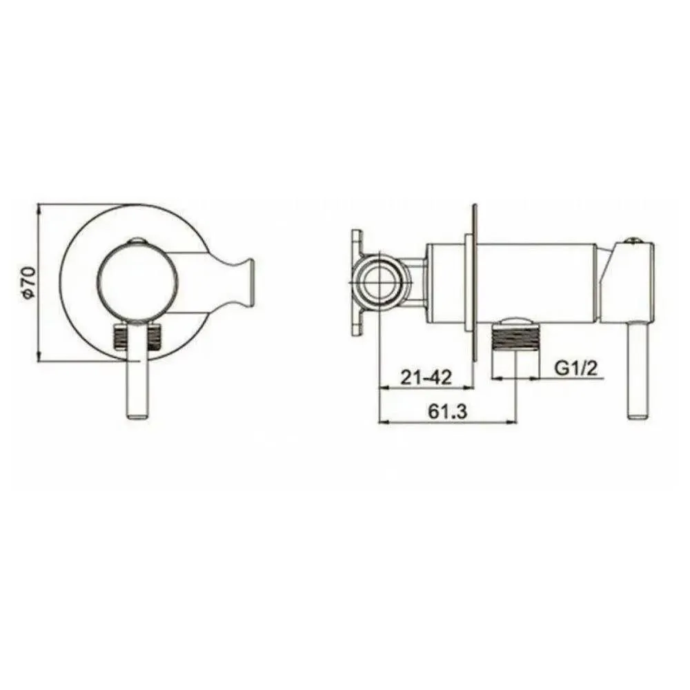 Гигиенический душ со смесителем встраиваемый Grocenberg GB001CR, хром