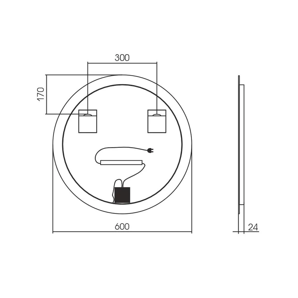 Зеркало Silver Mirrors Savanna-Lite D600 (открытая подсветка, сенсорный выключатель)