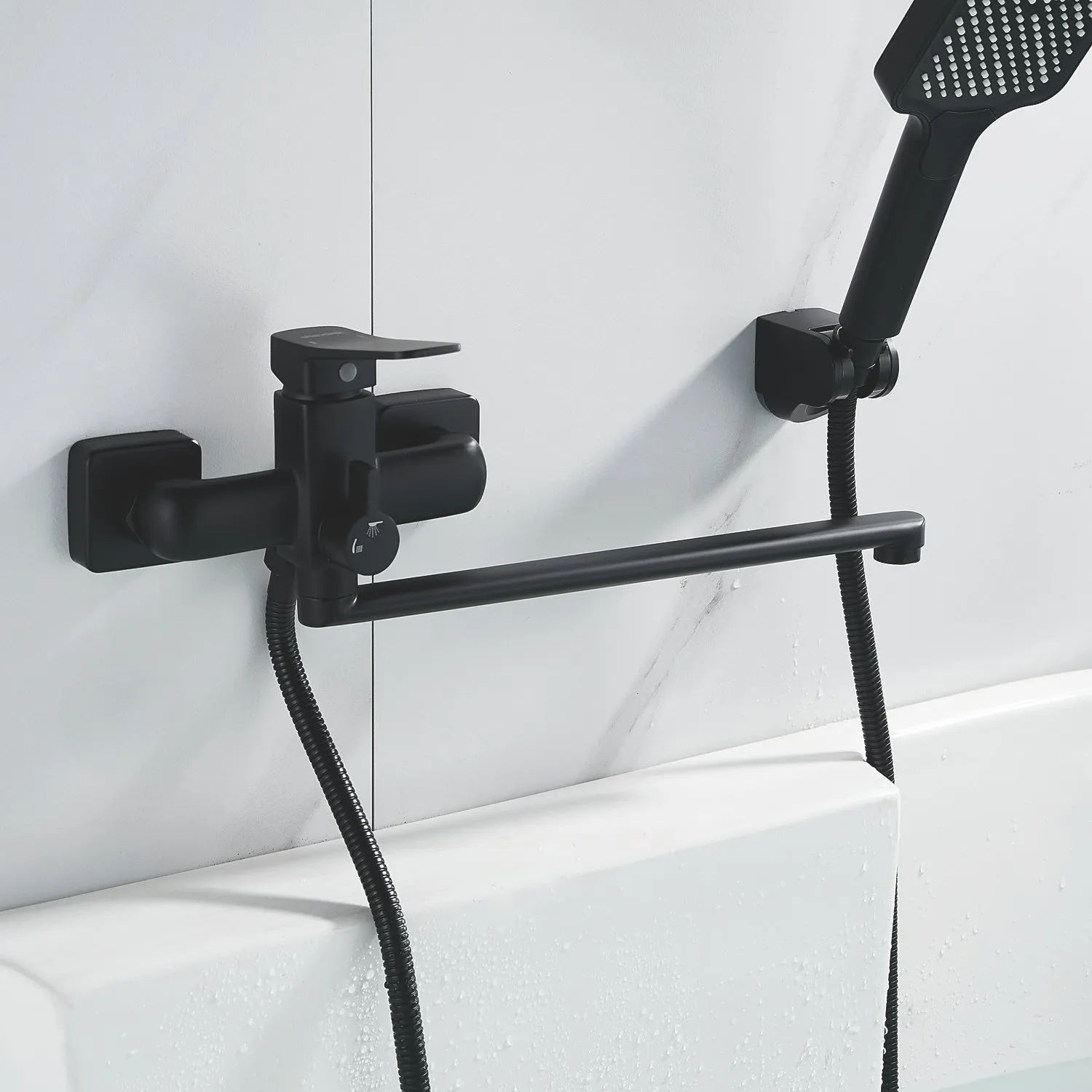 Смеситель для ванны Shevanik S9922H, черный