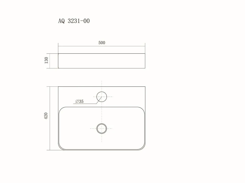 AQ3231-00 раковина 500*420*130мм для монтажа на столешницу