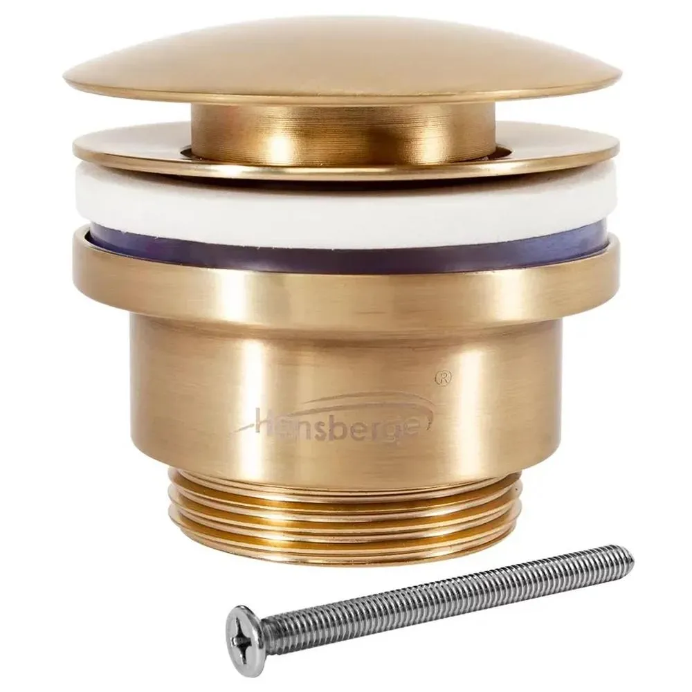 Донный клапан для раковины Hansberge H107MG, матовое золото