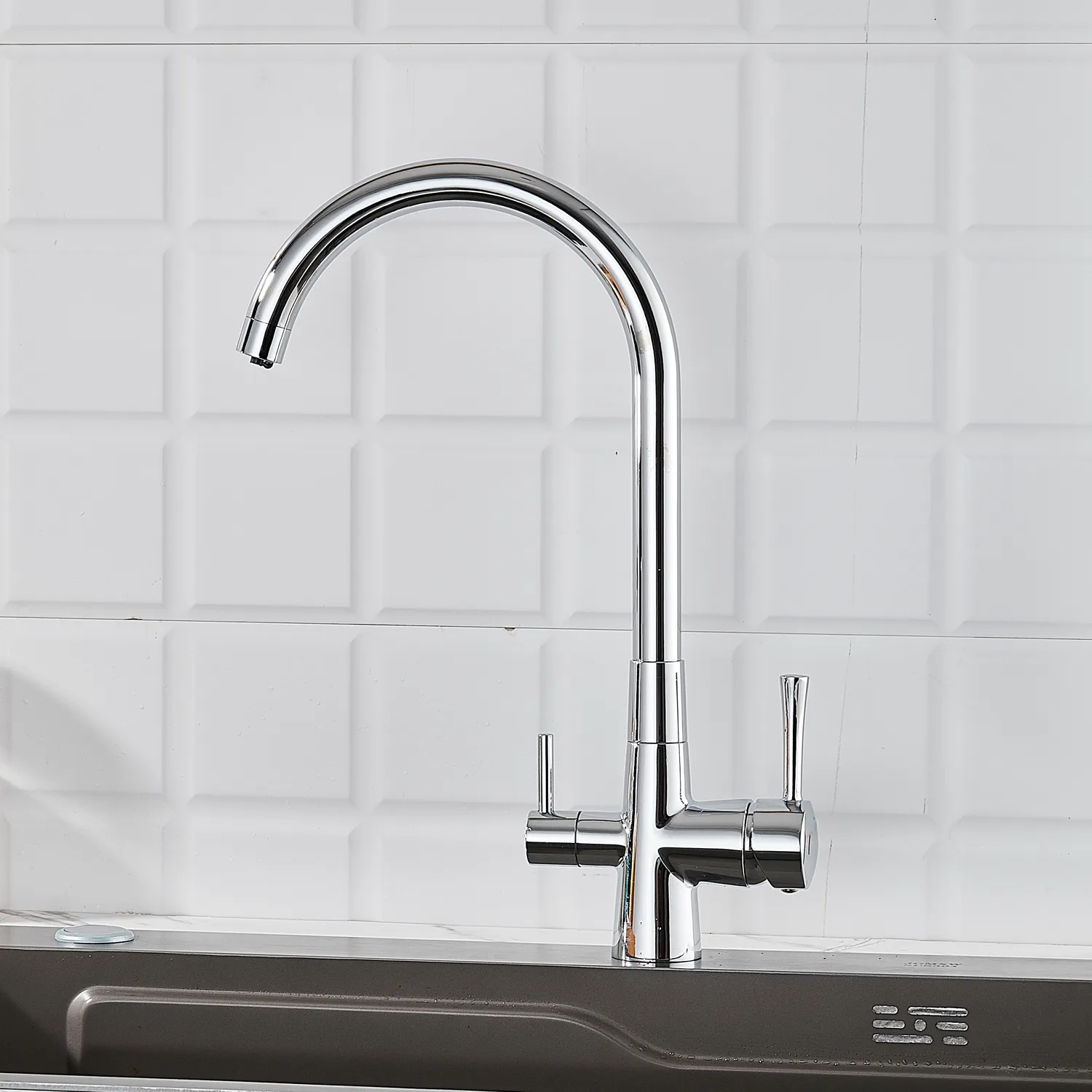 Смеситель для кухни с подключением фильтра Shevanik S428, хром