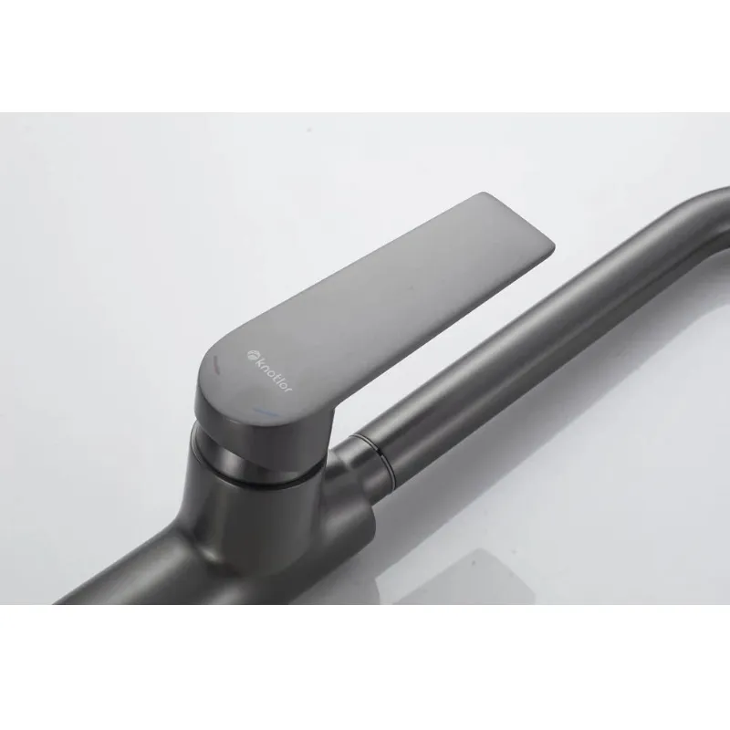 Смеситель для кухни Knotlor KN-61/GM, вороненая сталь