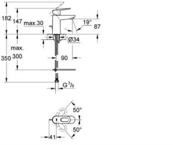 Смеситель для раковины GROHE BauLoop стандартный, хром (арт. 23337000)