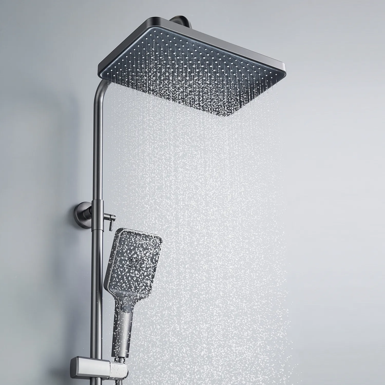 Душевая система Shevanik S4536T, оружейная сталь