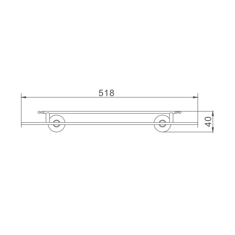 Полка стеклянная D-Lin D260100, хром