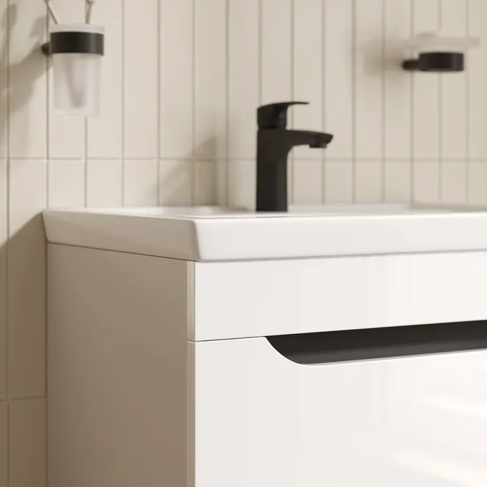 Тумба с умывальником, подвесная, 60 см, белый, Ray, IDDIS, RAY60W0i95K