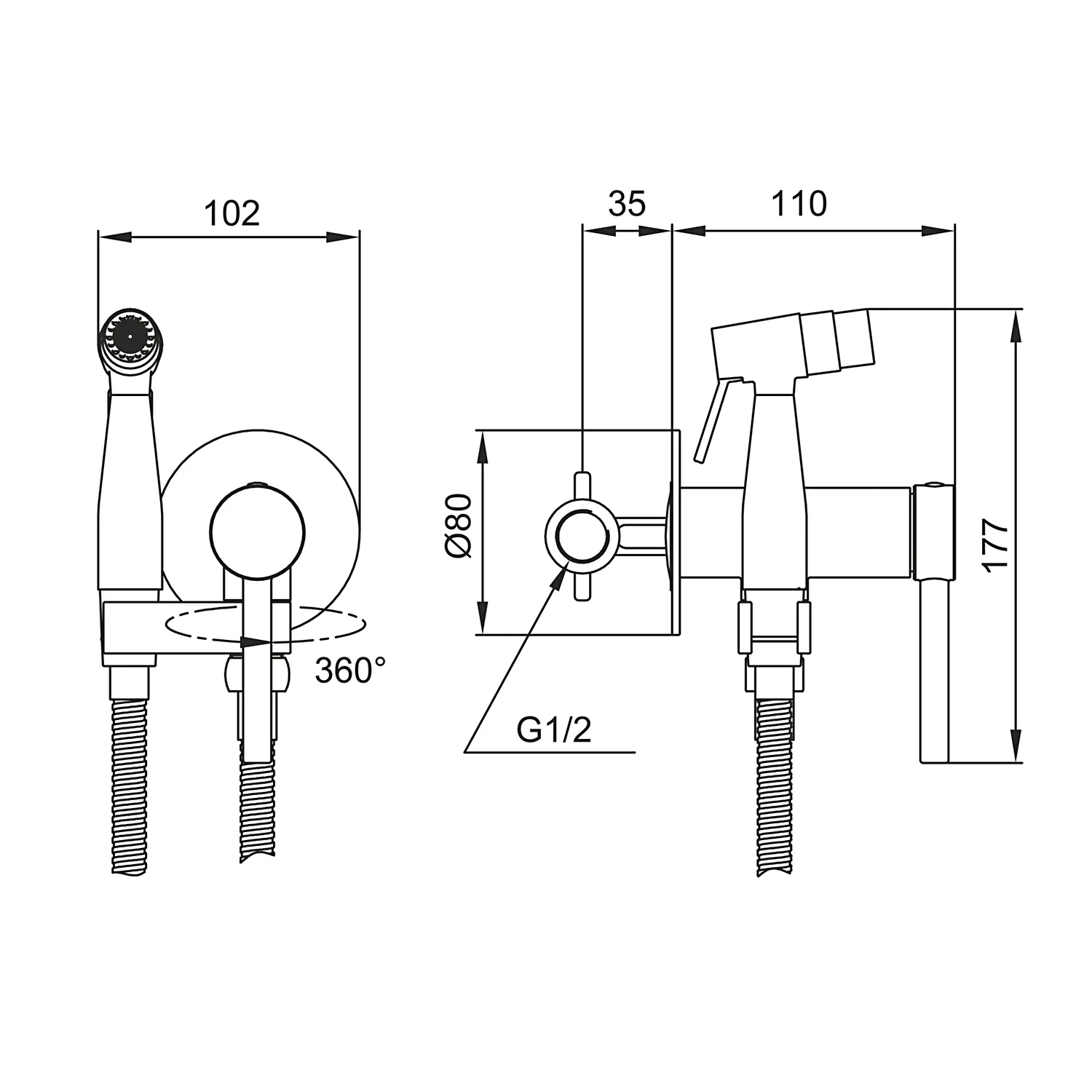 Гигиенический душ со смесителем GAPPO G7206, хром