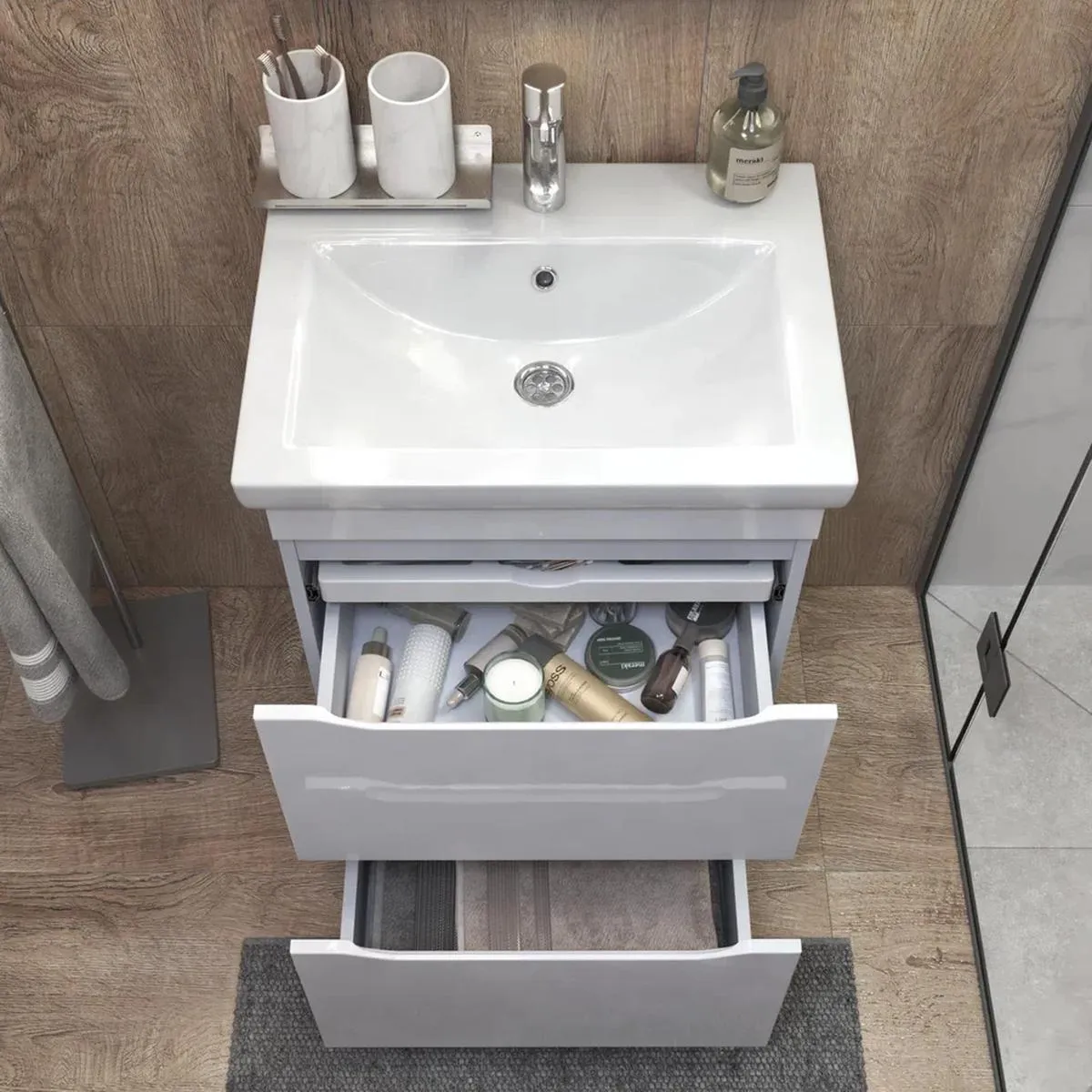 Тумба с раковиной напольная VIGO Grani 201, 60 см