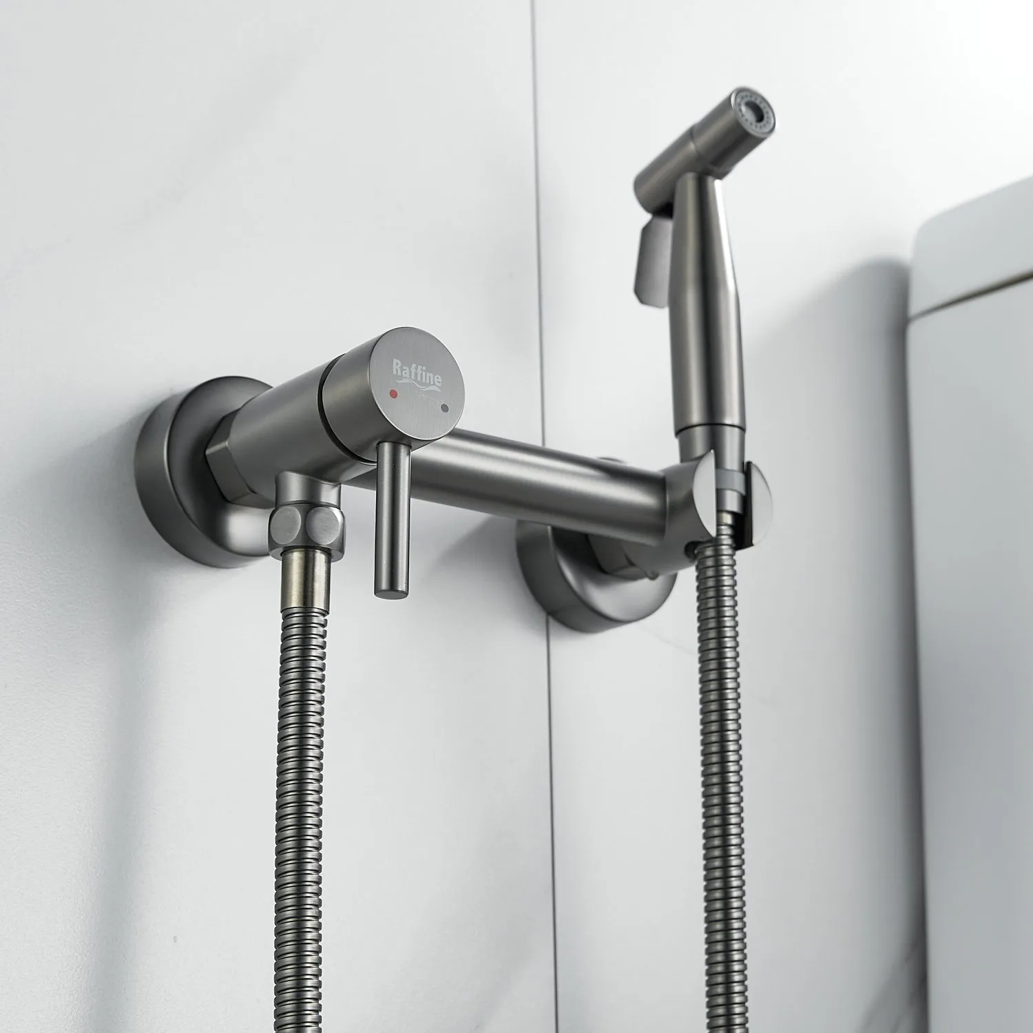 Гигиенический душ со смесителем Raffine F207T, оружейная сталь