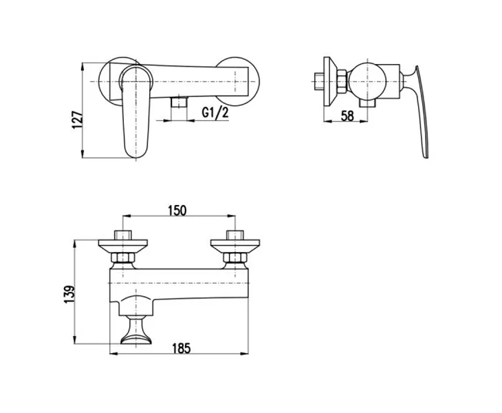 Смеситель для душа Rav Slezak Tigris TG181.5BC