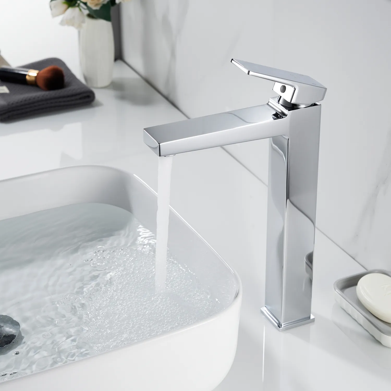 Смеситель для раковины высокий Rose R2811, хром