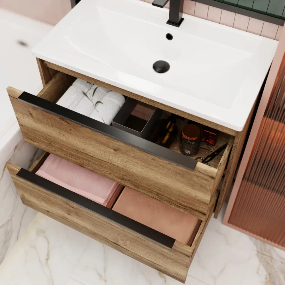 Тумба под раковину подвесная La Fenice Tesoro FNC-01-TES-DGT-100-2, табак