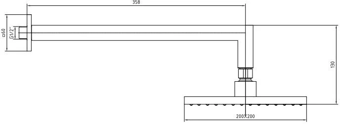 Верхний душ E.C.A Tiera 102145031EX