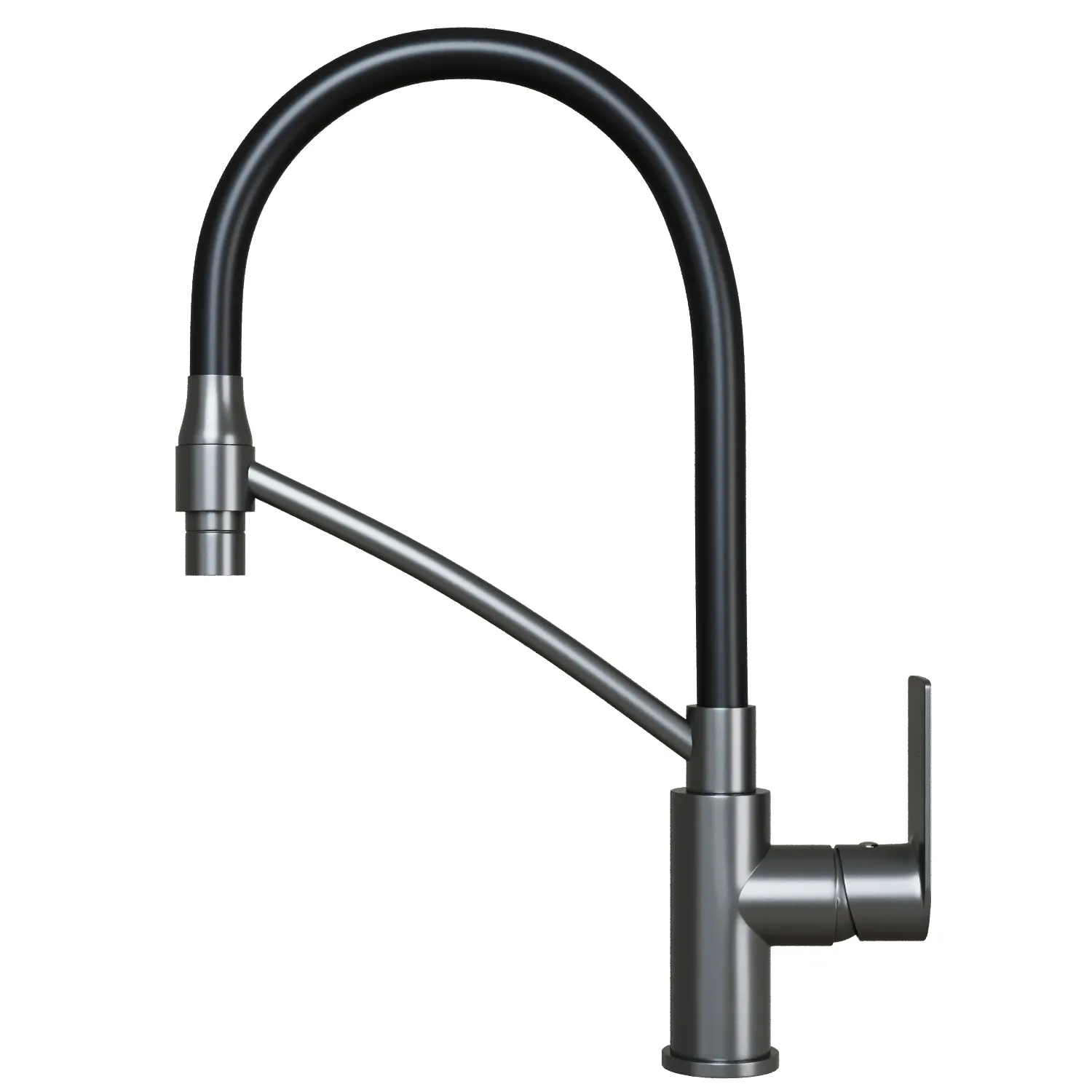 Смеситель для кухни 35k MIXLINE МЛ33-108Г(ML33-108GR)"Сити " гибкий излив с фикс.бок.ручка  ГРАФИТ (556596)