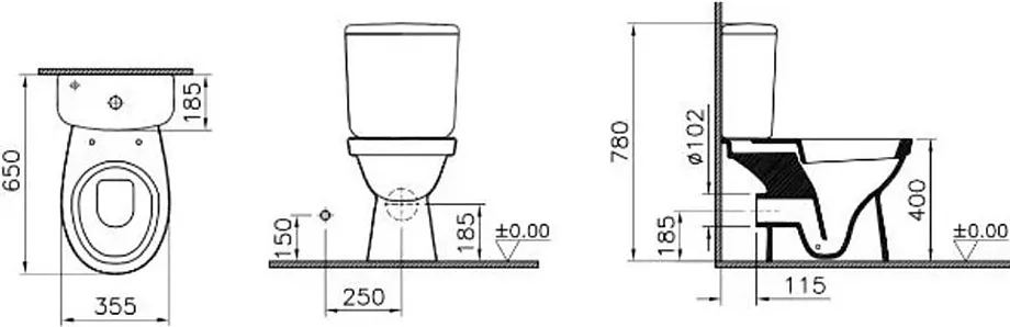 9844B099-7205 Унитаз Vitra Norm Fit Duroplast, крышка дюропласт с микролифтом
