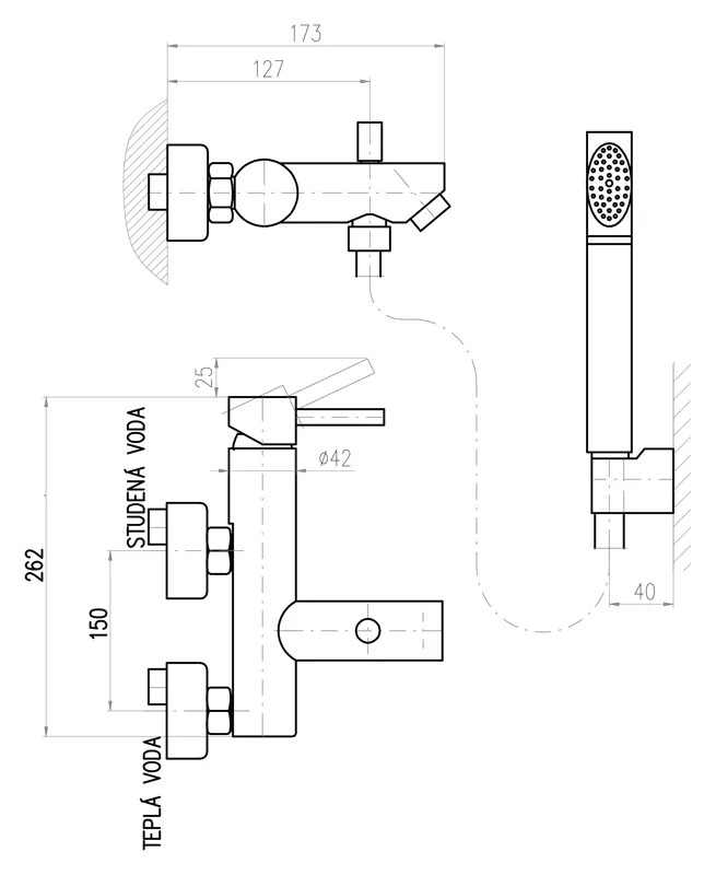 Смеситель для ванны Rav Slezak Seina SE954.5/1