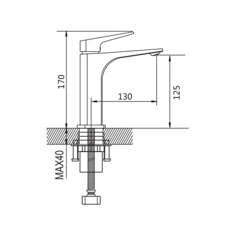 Смеситель для раковины Shevanik S4201G, золотой сатин