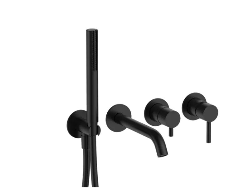 Смеситель для ванны и душа Fantini Nostromo, черный матовый (Matt Black, Nero Opaco) (50 13 M721B)